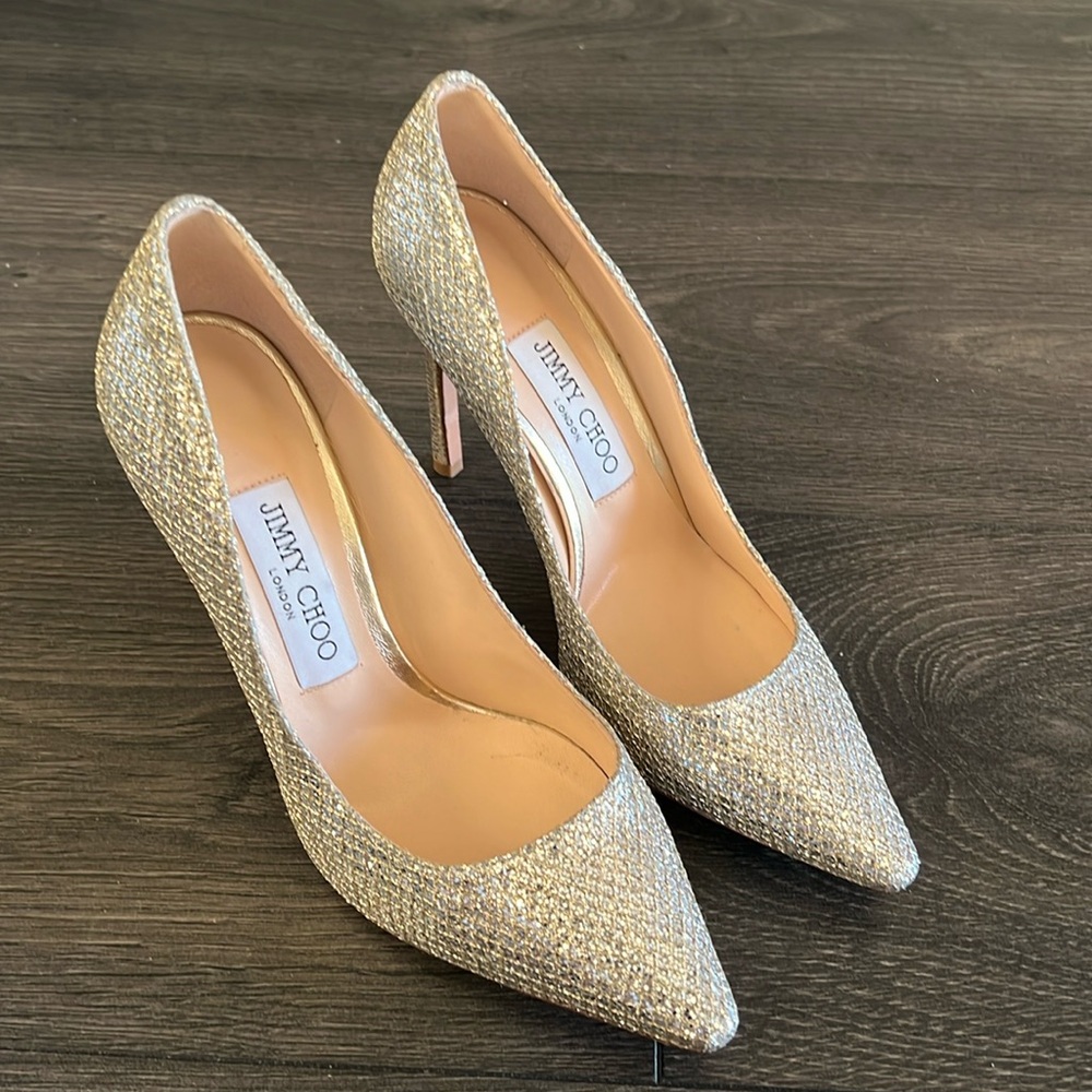 Jimmy choo light gold heels